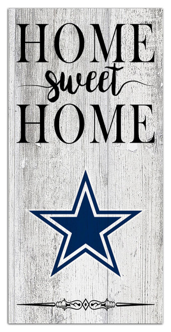 Dallas Cowboys Home Sweet Home Whitewashed 6" x 12" Sign