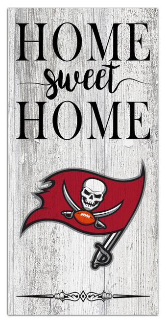 Tampa Bay Buccaneers Home Sweet Home Whitewashed 6" x 12" Sign