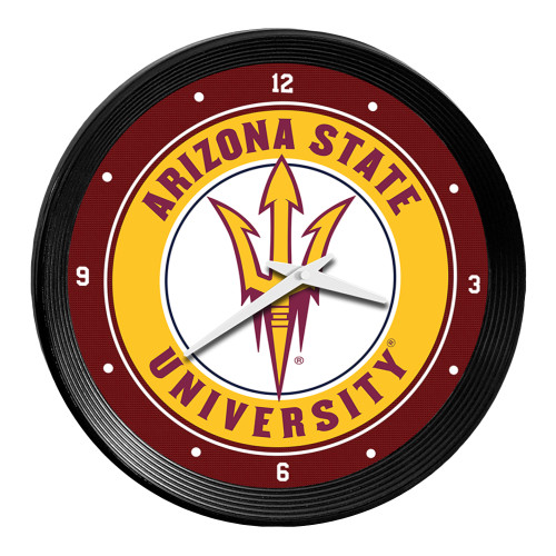 Arizona State Sun Devils Ribbed Frame Wall Clock