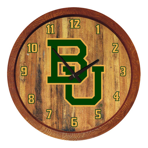 Baylor Bears "Faux" Barrel Top Wall Clock