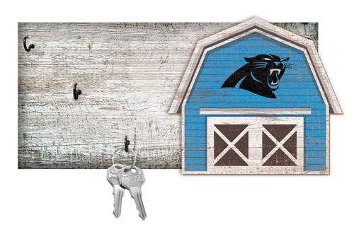 Carolina Panthers 6" x 12" Team Barn Key Holder Sign
