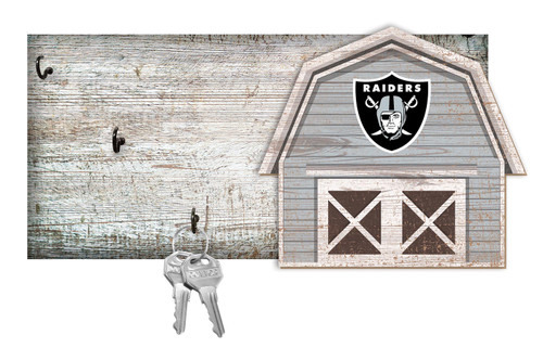 Las Vegas Raiders 6" x 12" Team Barn Key Holder Sign