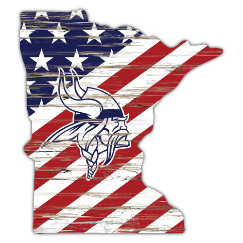 Minnesota Vikings 12" USA State Cutout Sign
