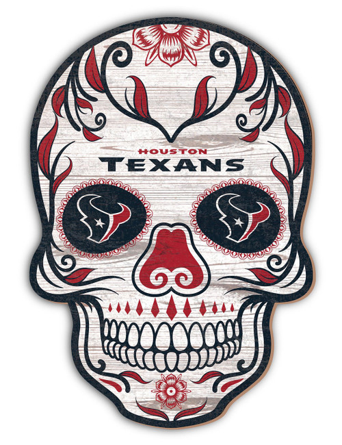 Houston Texans 12" Sugar Skull Sign