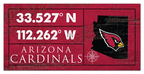 Arizona Cardinals Horizontal Coordinate 6" x 12" Sign