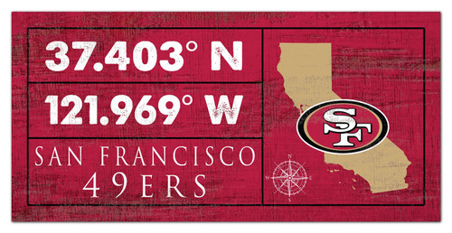 San Francisco 49ers Horizontal Coordinate 6" x 12" Sign