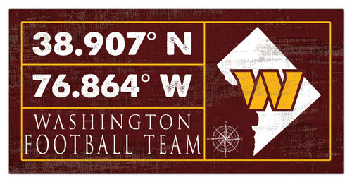 Washington Commanders Horizontal Coordinate 6" x 12" Sign