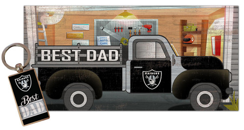 Las Vegas Raiders Best Dad Key Chain Combo Set