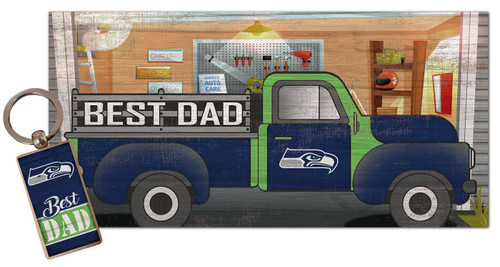 Seattle Seahawks Best Dad Key Chain Combo Set