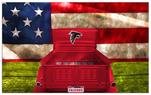 Atlanta Falcons Patriotic Retro Truck 11" x 19" Sign