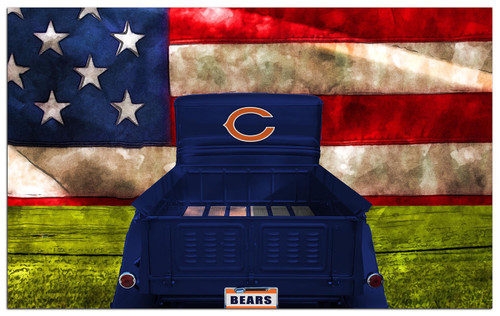 Chicago Bears Patriotic Retro Truck 11" x 19" Sign