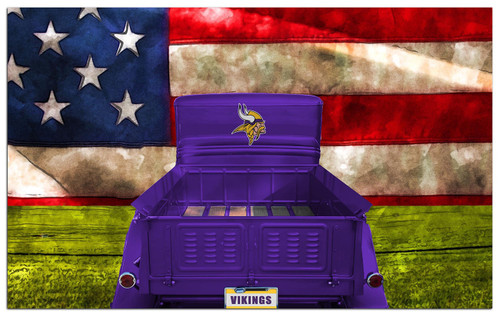 Minnesota Vikings Patriotic Retro Truck 11" x 19" Sign