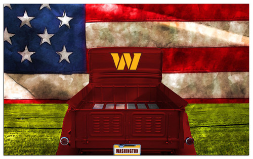 Washington Commanders Patriotic Retro Truck 11" x 19" Sign