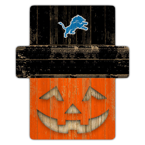 Detroit Lions Pumpkin Cutout with Stake