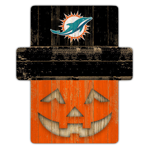 Miami Dolphins Pumpkin Cutout with Stake