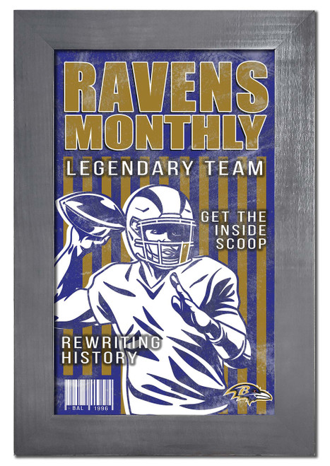 Baltimore Ravens Team Monthly 11" x 19" Framed Sign