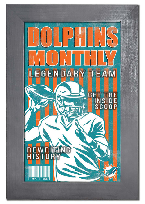 Miami Dolphins Team Monthly 11" x 19" Framed Sign