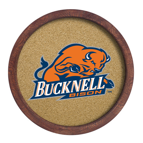 Bucknell Bison "Faux" Barrel Framed Cork Board