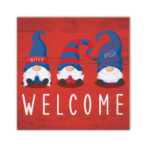 Buffalo Bills Welcome Gnomes 10" x 10" Sign