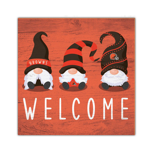 Cleveland Browns Welcome Gnomes 10" x 10" Sign