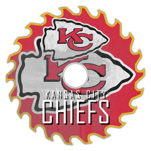 Kansas City Chiefs 12" Rustic Circular Saw Sign