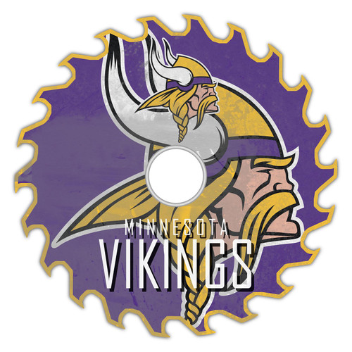 Minnesota Vikings 12" Rustic Circular Saw Sign