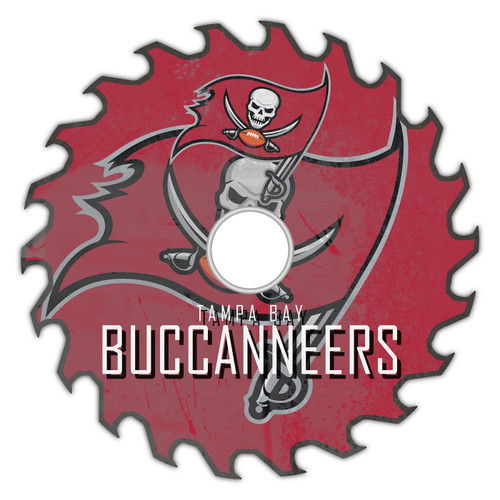 Tampa Bay Buccaneers 12" Rustic Circular Saw Sign