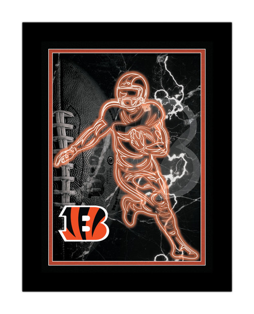 Cincinnati Bengals Neon Player Framed 12" x 16" Sign