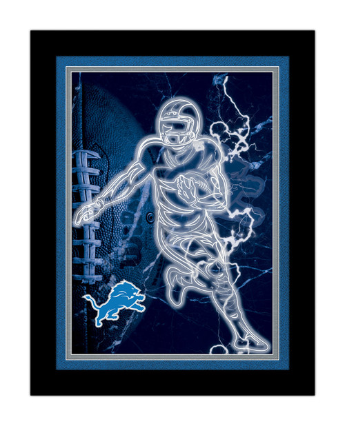 Detroit Lions Neon Player Framed 12" x 16" Sign