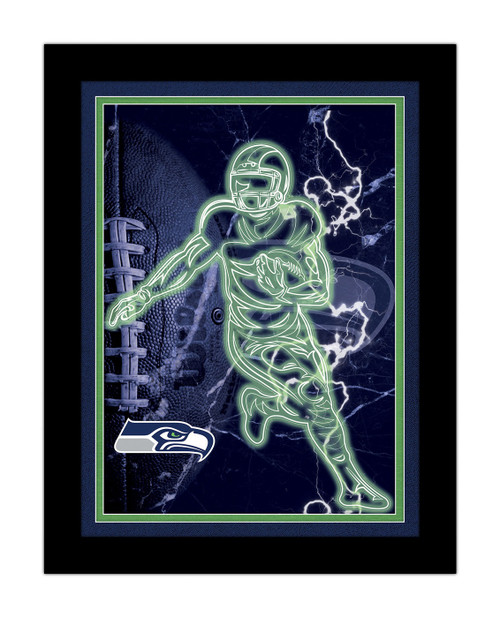 Seattle Seahawks Neon Player Framed 12" x 16" Sign