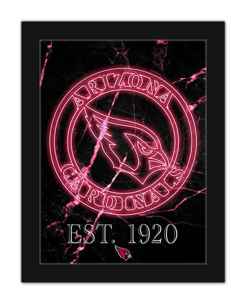 Arizona Cardinals Neon Circle Logo 12" x 16" Framed Wall Art