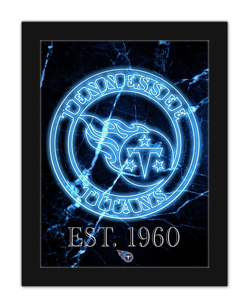 Tennessee Titans Neon Circle Logo 12" x 16" Framed Wall Art