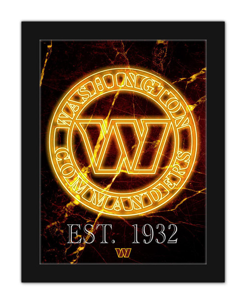 Washington Commanders Neon Circle Logo 12" x 16" Framed Wall Art