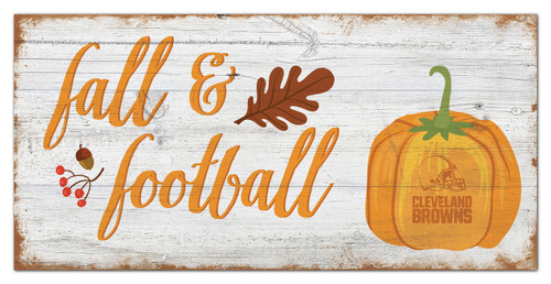 Cleveland Browns Fall and Football 6" x 12" Wall Art