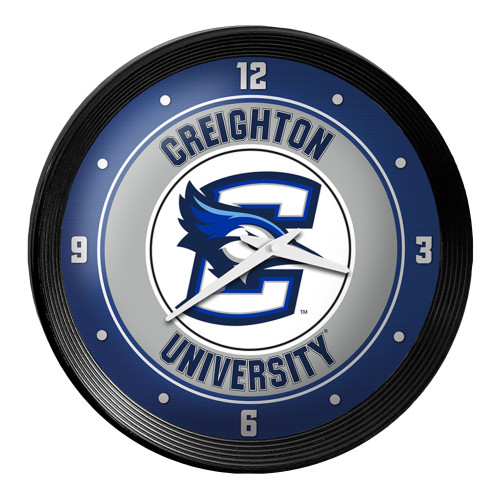 Creighton Bluejays Ribbed Frame Wall Clock