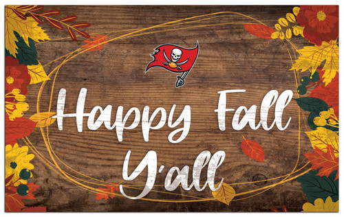 Tampa Bay Buccaneers Happy Fall Y'all 11" x 19" Sign