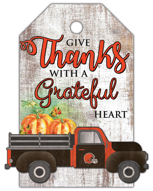 Cleveland Browns Gift Tag and Truck 11" x 19" Sign