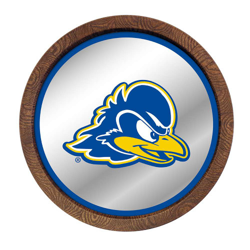 Delaware Blue Hens Barrel Top Mirrored Wall Sign