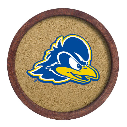 Delaware Blue Hens "Faux" Barrel Framed Cork Board