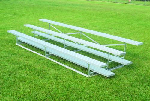 Bison Standard Aluminum Portable 21' Outdoor Bleachers - 3 Tier