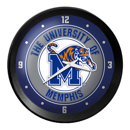 Memphis Tigers Ribbed Frame Wall Clock