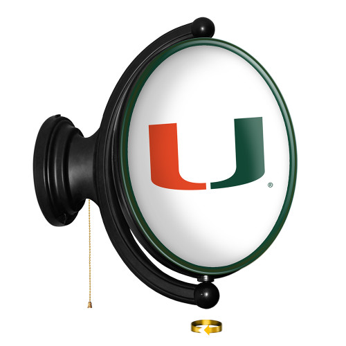 Miami Hurricanes Oval Rotating Lighted Wall Sign