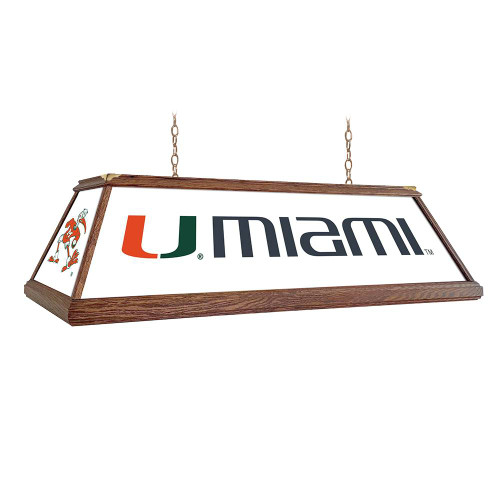 Miami Hurricanes Premium Wood Pool Table Light
