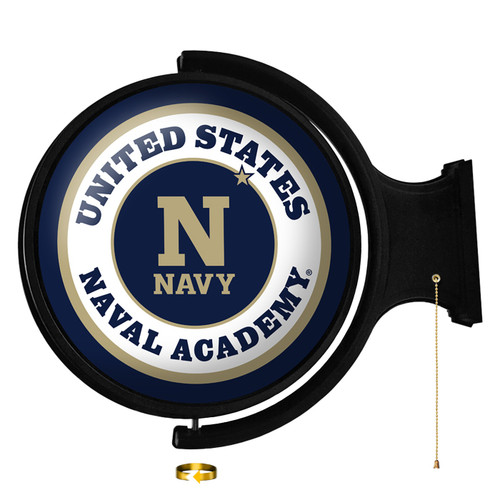 Navy Midshipmen Round Rotating Lighted Wall Sign