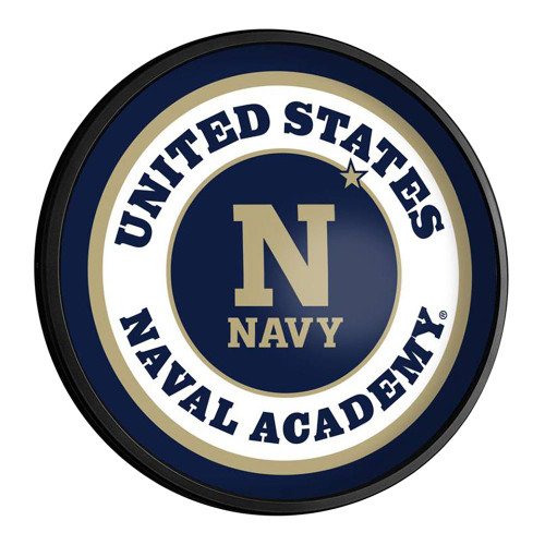 Navy Midshipmen Round Slimline Lighted Wall Sign