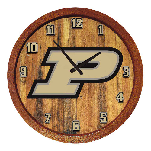 Purdue Boilermakers "Faux" Barrel Top Wall Clock