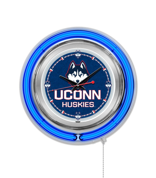 Connecticut Huskies Neon Clock