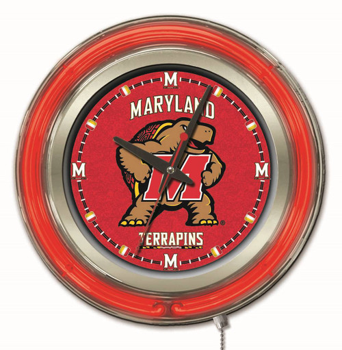 Maryland Terrapins Neon Clock