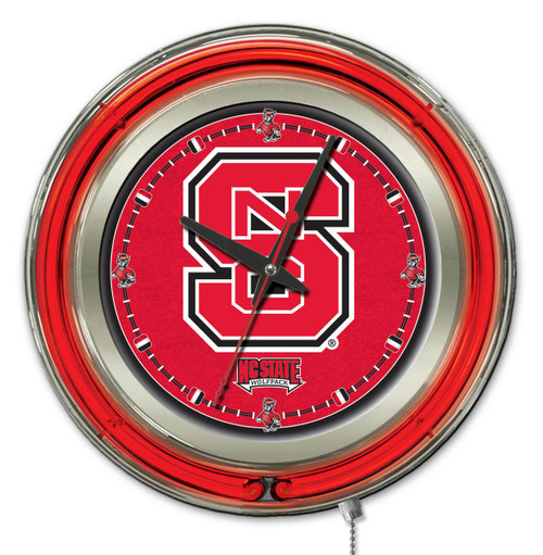 North Carolina State Wolfpack Neon Clock