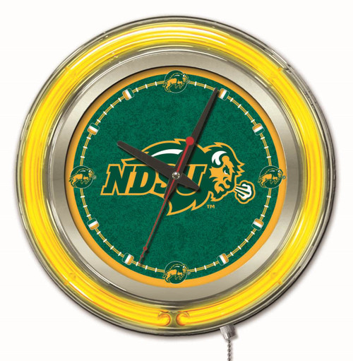 North Dakota State Bison Neon Clock